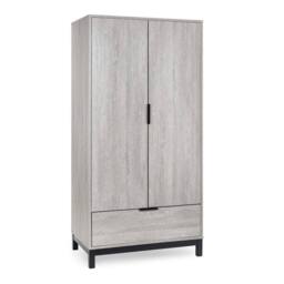 Cheshire Premium Kora 2 Door & 1 Drawer Wardrobe in Grey Oak - thumbnail 1