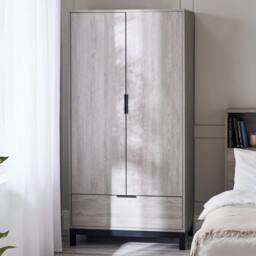 Cheshire Premium Kora 2 Door & 1 Drawer Wardrobe in Grey Oak - thumbnail 3