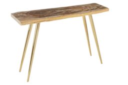 Orsina Unique Petrified Wood Console Table, Wooden Top Sofa Table For Bedroom, Durable Constructed Hallway Table in Natural - thumbnail 4