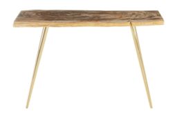 Orsina Unique Petrified Wood Console Table, Wooden Top Sofa Table For Bedroom, Durable Constructed Hallway Table in Natural - thumbnail 6