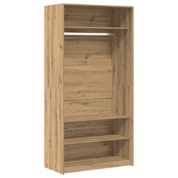 Berkfield Home Wardrobe Artisan Oak 100x50x200 cm Engineered Wood in Brown - Size: 100 x 50 x 200 cm - thumbnail 2
