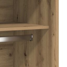 Berkfield Home Wardrobe Artisan Oak 100x50x200 cm Engineered Wood in Brown - Size: 100 x 50 x 200 cm - thumbnail 7