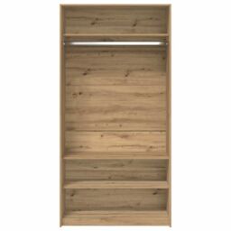 Berkfield Home Wardrobe Artisan Oak 100x50x200 cm Engineered Wood in Brown - Size: 100 x 50 x 200 cm - thumbnail 4