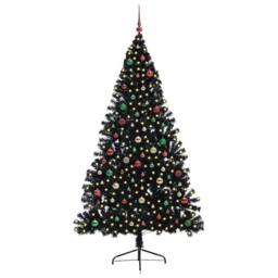 Berkfield Home Artificial Pre-lit Christmas Tree Black 210 cm PVC - thumbnail 2