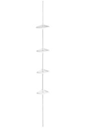 Orsina 4 Tier White Corner Storage Unit, Steel Frame Corner Shelf Rack, Space-Saving Corner Stand For Utility Rooms