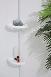Orsina 4 Tier White Corner Storage Unit, Steel Frame Corner Shelf Rack, Space-Saving Corner Stand For Utility Rooms - thumbnail 4