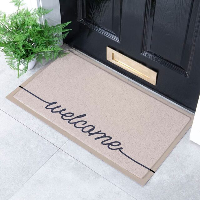 Artsy Mats Beige Welscribble Indoor & Outdoor Doormat - Size: 40 cm x 70 cm - image 1