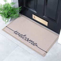Artsy Mats Beige Welscribble Indoor & Outdoor Doormat - Size: 40 cm x 70 cm - thumbnail 1