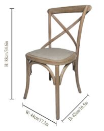 Dibor Set of 2 Rustic Vintage Nemours Solid Wood Frame Home Furniture Dining Chairs in Natural - thumbnail 2
