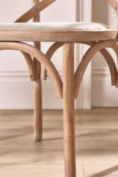 Dibor Set of 2 Rustic Vintage Nemours Solid Wood Frame Home Furniture Dining Chairs in Natural - thumbnail 4