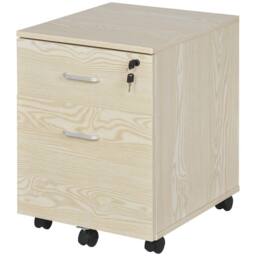 ERGOVEXA 2-Drawer Locking Office Filing Cabinet with 5 Wheels Rolling, Oak in Natural White - thumbnail 5