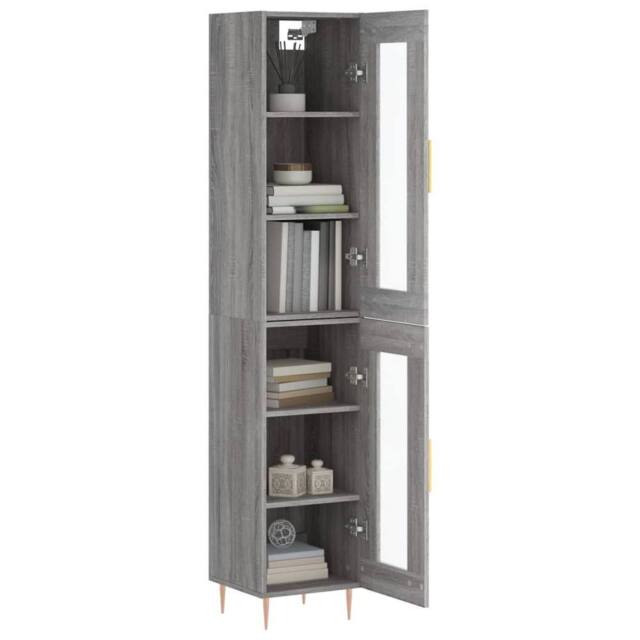 Berkfield Home Highboard Grey Sonoma 34.5x34x180 cm Engineered Wood - image 1