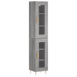 Berkfield Home Highboard Grey Sonoma 34.5x34x180 cm Engineered Wood - thumbnail 3