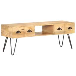 Berkfield Home TV Cabinet 120x35x45 cm Solid Mango Wood in Brown - Size: 120 x 35 x 45 cm - thumbnail 9