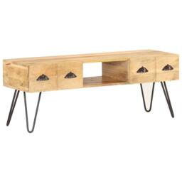 Berkfield Home TV Cabinet 120x35x45 cm Solid Mango Wood in Brown - Size: 120 x 35 x 45 cm - thumbnail 7