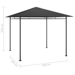 Berkfield Home Gazebo 3x3x2.7 m Anthracite 180 g/m ² in Black - thumbnail 4