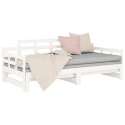 Berkfield Home Pull-out Day Bed White Solid Wood Pine 2x(80x200) cm - thumbnail 6