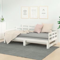 Berkfield Home Pull-out Day Bed White Solid Wood Pine 2x(80x200) cm - thumbnail 1