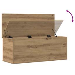 Berkfield Home Storage Box in Artisan Oak - 90x35x35 cm, Made from Engineered Wood in Brown - Size: 90 x 35 x 35 cm - thumbnail 9