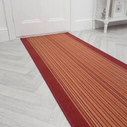 runrug Hallway Runner Rug - Non-Slip, Hardwearing, 5.4mm - 'Carnaby' in Terracotta - Size: 100 cm x 390 cm - thumbnail 1