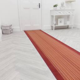 runrug Hallway Runner Rug - Non-Slip, Hardwearing, 5.4mm - 'Carnaby' in Terracotta - Size: 100 cm x 390 cm - thumbnail 3