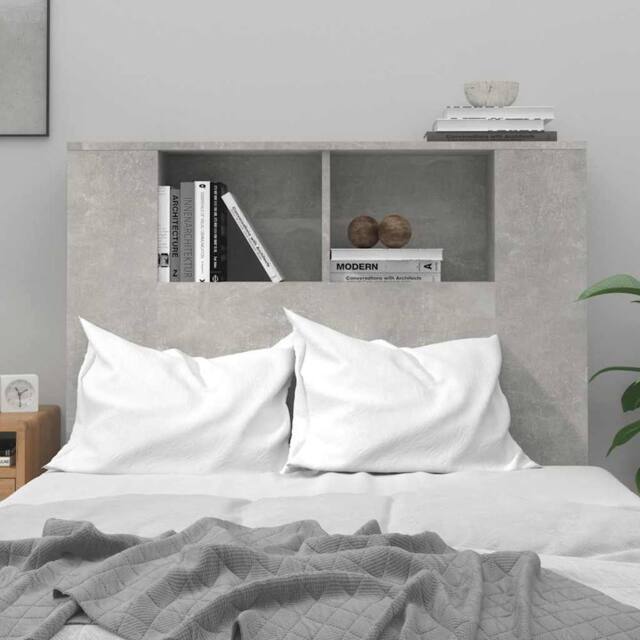 Berkfield Home Headboard Cabinet Concrete Grey 100x18.5x104.5 cm - image 1