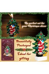 Deco Express Christmas Candle Santa & Christmas Tree Xmas Home Décor in Green - thumbnail 6
