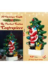 Deco Express Christmas Candle Santa & Christmas Tree Xmas Home Décor in Green - thumbnail 2