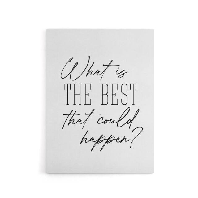 "Artery8 What Is The Best That Could Happen Modern Simple Canvas Wall Art Print in White - Size: W12"" x H16""" - image 1