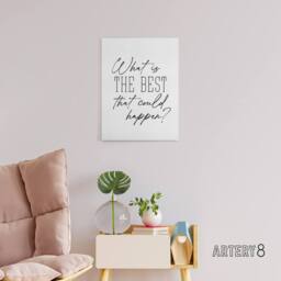 "Artery8 What Is The Best That Could Happen Modern Simple Canvas Wall Art Print in White - Size: W12"" x H16""" - thumbnail 3