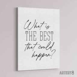 "Artery8 What Is The Best That Could Happen Modern Simple Canvas Wall Art Print in White - Size: W12"" x H16""" - thumbnail 2