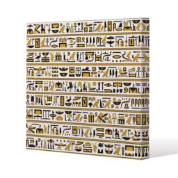 Benjamin Tate Design Ancient Egyptian Hieroglyphs (Canvas Print) / 77 x 77 x 4cm in Natural - Size: 77 x 77 x 4 cm - thumbnail 1
