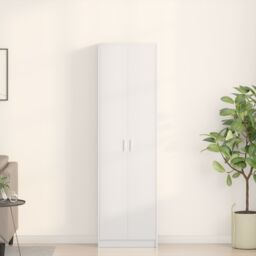 Berkfield Home Wardrobe White 55x25x189 cm Engineered Wood - Size: 55 x 25 x 189 cm - thumbnail 1