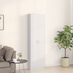 Berkfield Home Wardrobe White 55x25x189 cm Engineered Wood - Size: 55 x 25 x 189 cm - thumbnail 4
