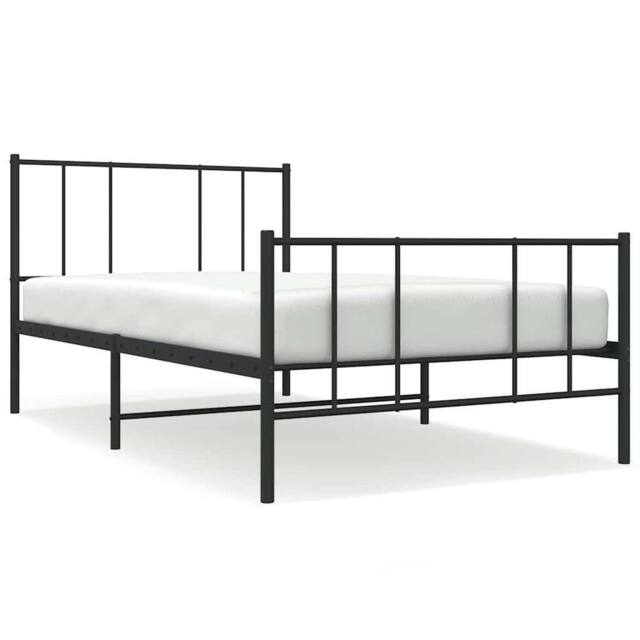 Berkfield Home Metal Bed Frame with Headboard & Footboard Black 90x190 cm Single - image 1