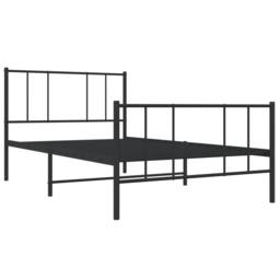 Berkfield Home Metal Bed Frame with Headboard & Footboard Black 90x190 cm Single - thumbnail 3