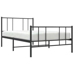 Berkfield Home Metal Bed Frame with Headboard & Footboard Black 90x190 cm Single - thumbnail 5