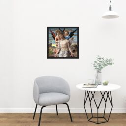 "Artery8 Wall Art Print Mantegna Christ Suffering Redeemer Painting Square Framed Picture 16X16 Inch in Black - Size: W16"" x H16""" - thumbnail 2