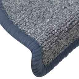 Berkfield Home Comfortable Carpet Stair Treads 15 pcs Light Grey & Blue 56x17x3 cm - Size: Medium - thumbnail 7