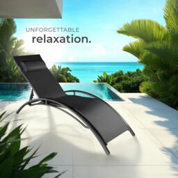tectake Sun Lounger Set Of 2 Alina in Black - Size: 2 Seater - thumbnail 8