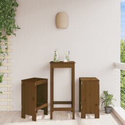 Berkfield Home Bar Stools 2 pcs Honey Brown 40x36x75 cm Solid Wood Pine - Size: 40 x 36 x 75 cm - thumbnail 1