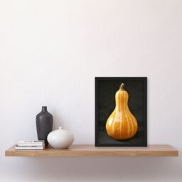 "Artery8 Shiny Butternut Squash Pumpkin Photograph Framed Art Print in Orange - Size: W12"" x H16""" - thumbnail 4