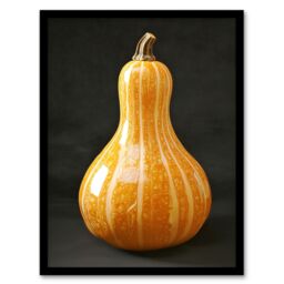 "Artery8 Shiny Butternut Squash Pumpkin Photograph Framed Art Print in Orange - Size: W12"" x H16""" - thumbnail 1