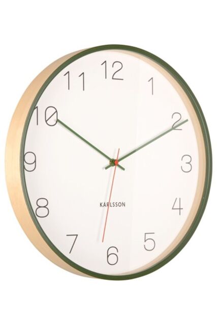 PRESENT TIME Karlsson Joy Wall Clock 40cm - Green & White - image 1