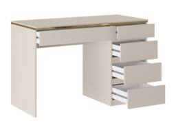 Vente-unique Desk - 5 Drawers - Beige & Gold - VUKIA - thumbnail 6