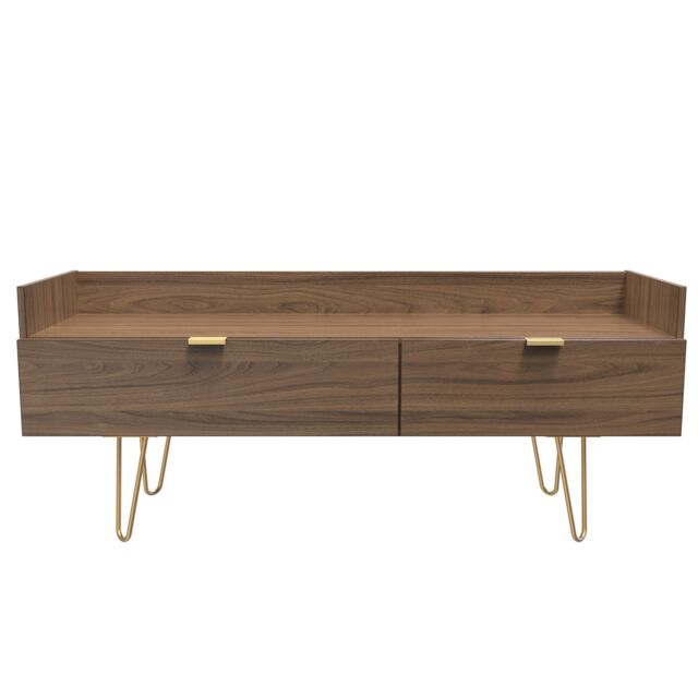 Ready Assembled 2 U Fuji 2 Drawer TV Unit (Ready Assembled) in Walnut - Size: Medium - image 1