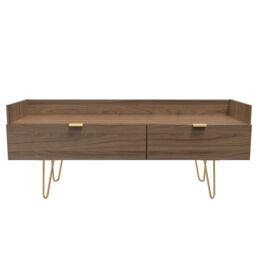 Ready Assembled 2 U Fuji 2 Drawer TV Unit (Ready Assembled) in Walnut - Size: Medium