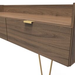 Ready Assembled 2 U Fuji 2 Drawer TV Unit (Ready Assembled) in Walnut - Size: Medium - thumbnail 4