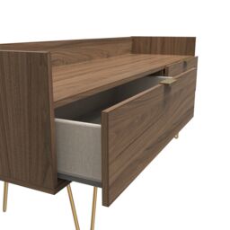 Ready Assembled 2 U Fuji 2 Drawer TV Unit (Ready Assembled) in Walnut - Size: Medium - thumbnail 5