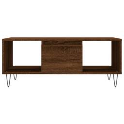 Berkfield Home Coffee Table Brown Oak 90x50x36.5 cm Engineered Wood - thumbnail 5